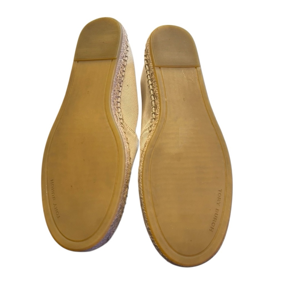 Tory Burch Everly Canvas Espadrilles Double T Logo Jute Sole Comfy Size 8 - Picture 7 of 7
